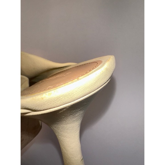 Bottega Veneta Bold Mules Platform Heel Butter Beige Yellow Leather Size 37 - Picture 12 of 14